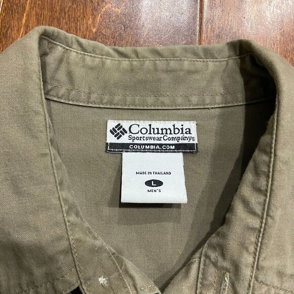 Columbia Outdoors Vintage Duck Hunting Briarshun Brown Green Shirt Mens Large - Picture 7 of 9